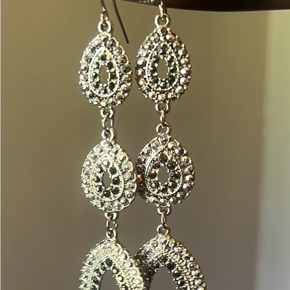 Elegant Silver Teardrop Earrings